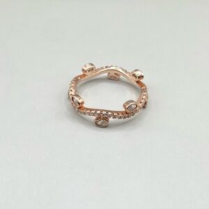 Rose Gold Vermeil Cubic Zirconia Vine Ring